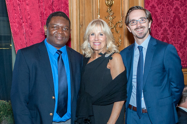 Alfred Brownell, Dr. Jill Biden and James R. King, Director, Scholar Rescue Fund, Institute of International Education