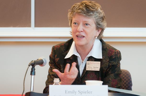 Dean Emily Spieler moderated the panel on Women in Legal Education.