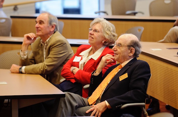 Professor Dan Givelber, Barbara Buell ’71; Professor Steve Subrin
