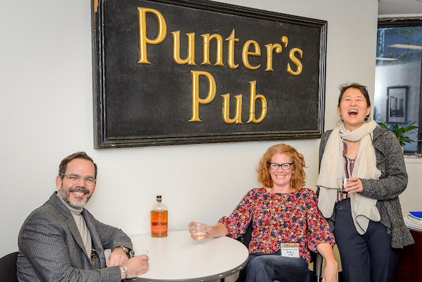 Professors Dan Danielsen, Carol Mallory and Margaret Hahn-Dupont at Punters Pub.