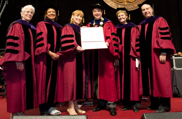 New Hampshire Governor Margaret Wood Hassan 85, third from left, received an honorary doctor of laws degree.