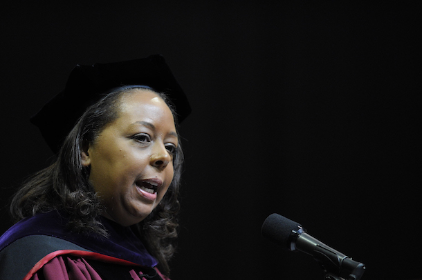 Tracey McCain, senior vice president and general counsel of Sanofi Genzyme, delivered the commencement address.