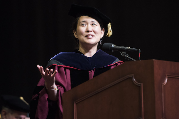 Professor Margaret Hahn-Dupont delivered the faculty address.