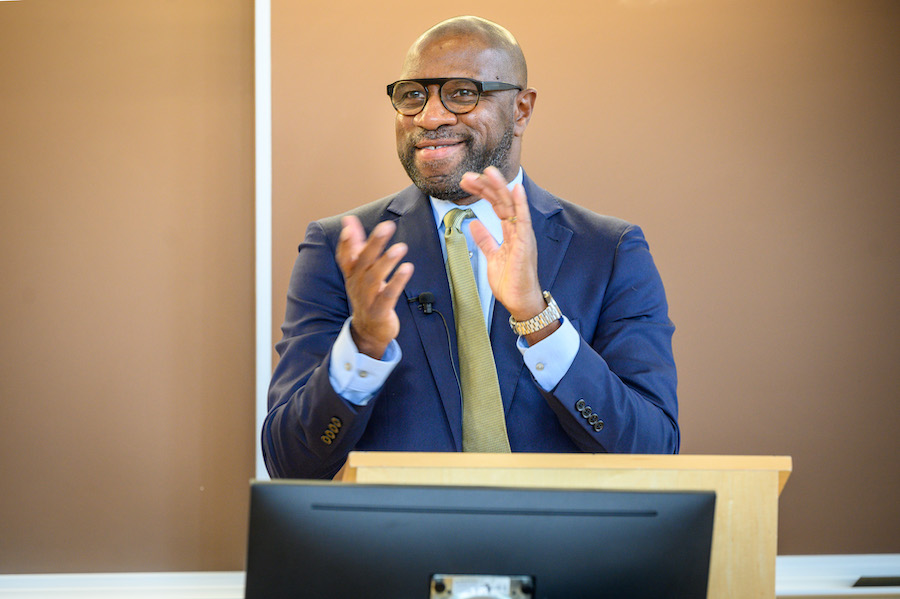 Saturday’s morning program opened with a welcome from Dean Hackney, who shared the latest news from the School of Law and introduced this year's keynote speaker, the Honorable Donald Cabell ’91, US Magistrate Judge, District of Massachusetts. 