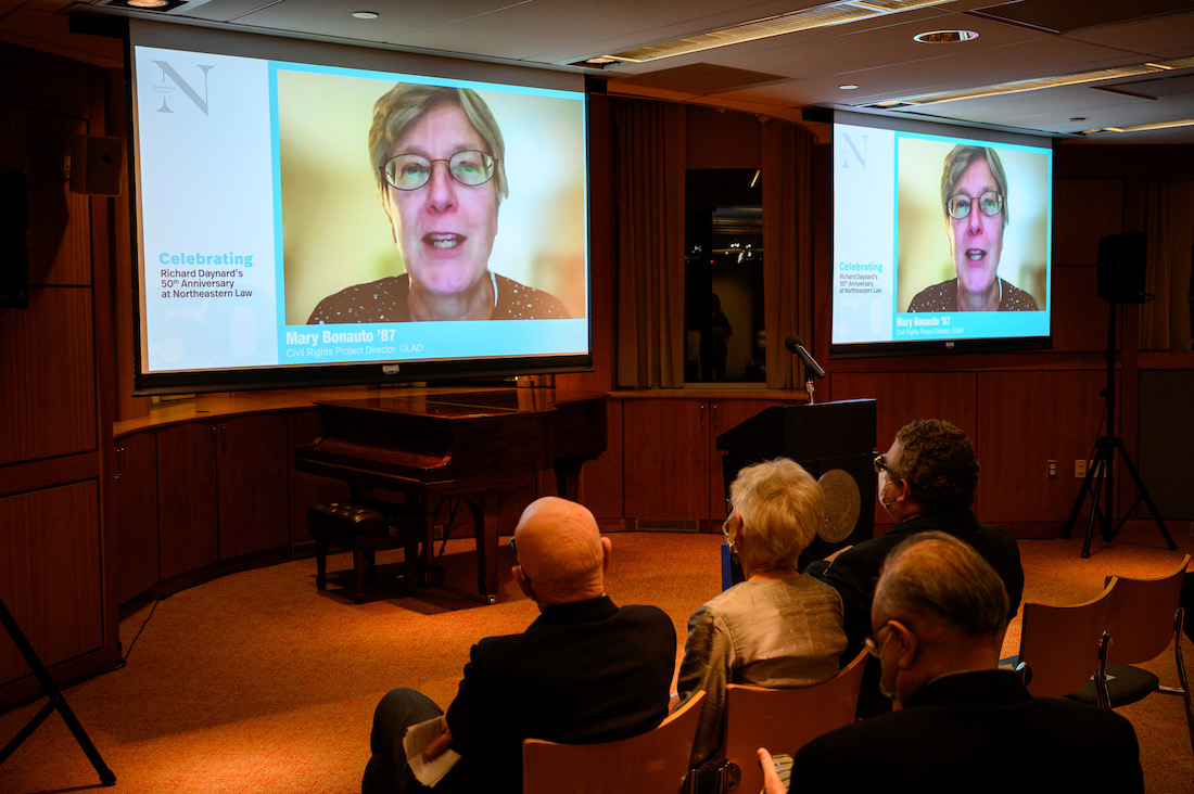 Mary Bonauto ’87 Civil Rights Project Director, GLAD, spoke virtually via Zoom