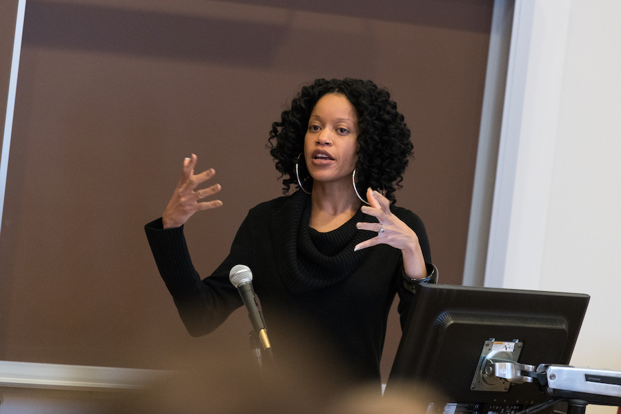 Khiara Bridges, professor of law and anthropology at Boston University, spoke on a panel, Many Paths to Privacy: Exploring the Concept of Privacy Across Disciplines.