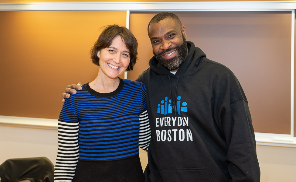 Cara Solomon Founder/Director, Everyday Boston (left) and Armand Coleman, Restorative Justice Circle Leader, Everyday Boston