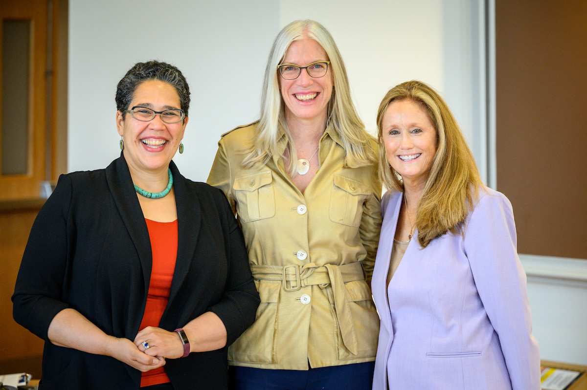Left to right: Lili Palacios- Baldwin ’98, Amy Carlin ’00 and Mielle Marquis