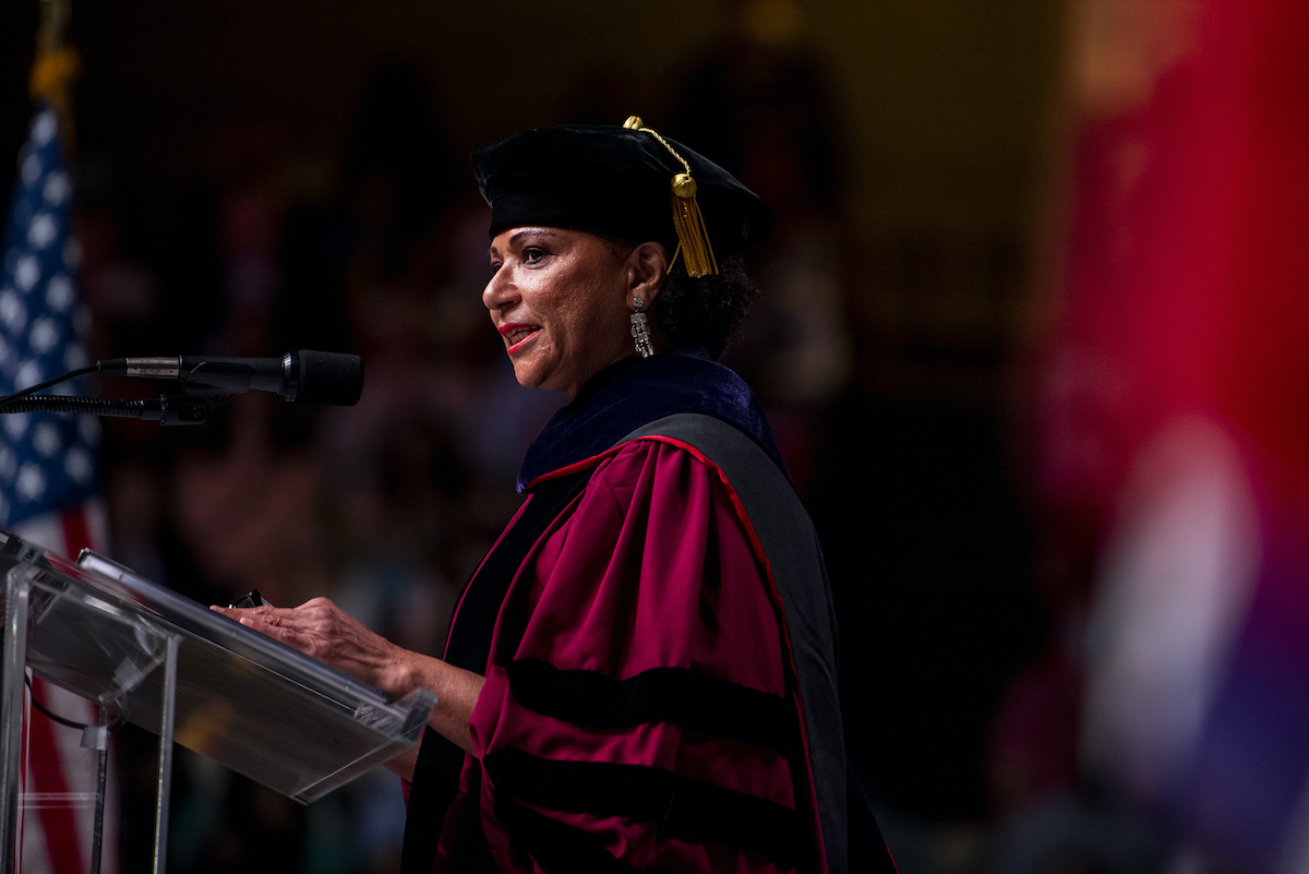 The Honorable Victoria Roberts ’76, legal pioneer and senior US District Court judge for the Eastern District of Michigan, delivered the commencement address.