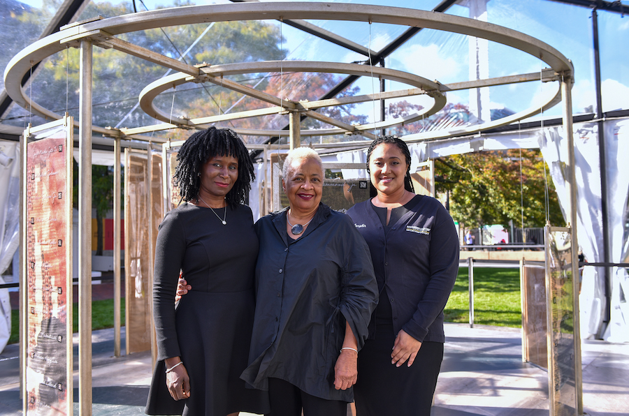 Left to right: Erika Howard (right), director of impact strategy and external relations for FRONTLINE, Professor Margaret Burnham; Ada Goodly Lampkin, Director, Louis A. Berry Institute for Civil Rights and Justice, Southern University Law Center