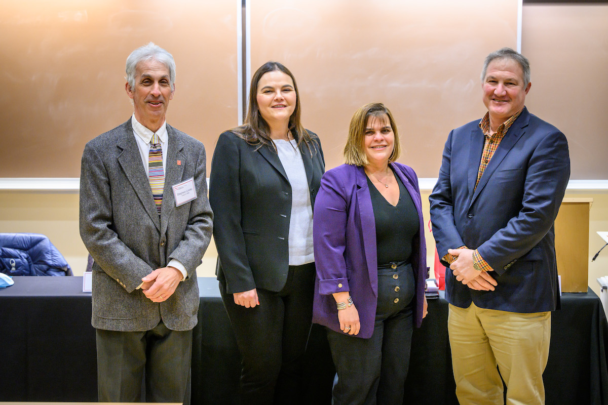 The Labor Law Program planning committee (from left): Stephen Linsky ’86, Michelle De Oliveria ’12, Jaclyn Kugel ’92 and Jeff Dretler ’91