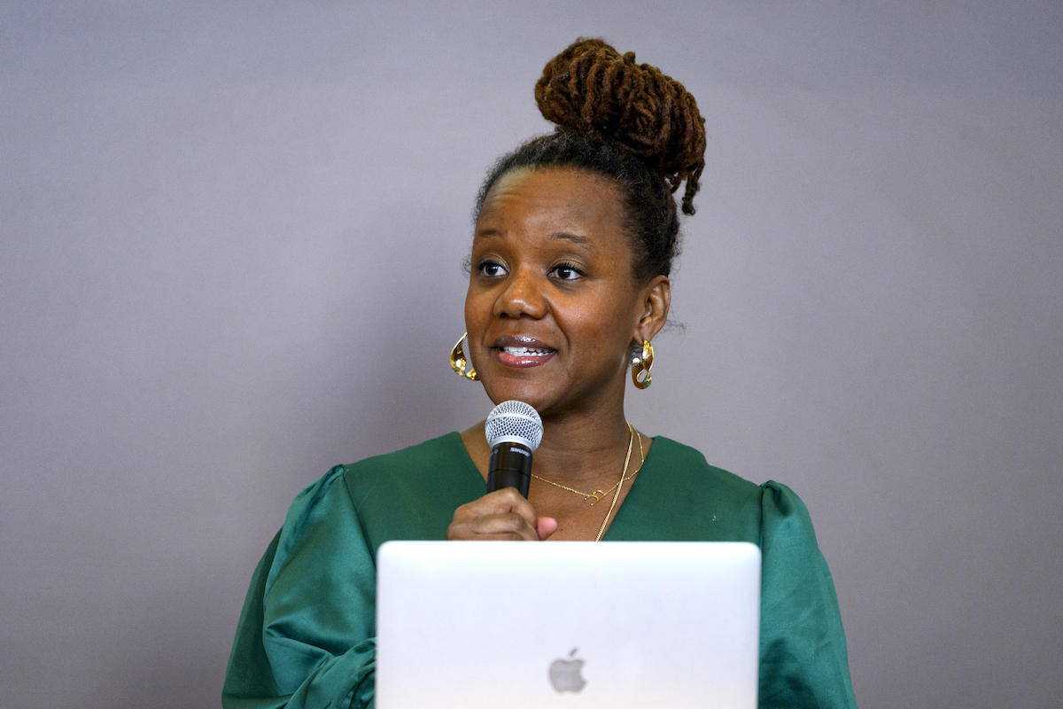 Régine Jean-Charles, dean’s professor of culture and social justice and professor of Africana studies and women’s, gender, and sexuality studies at Northeastern, explored the meaning behind the phrase “Black lives matter”—a phrase that’s become a rallying cry for the movement to end police brutality.