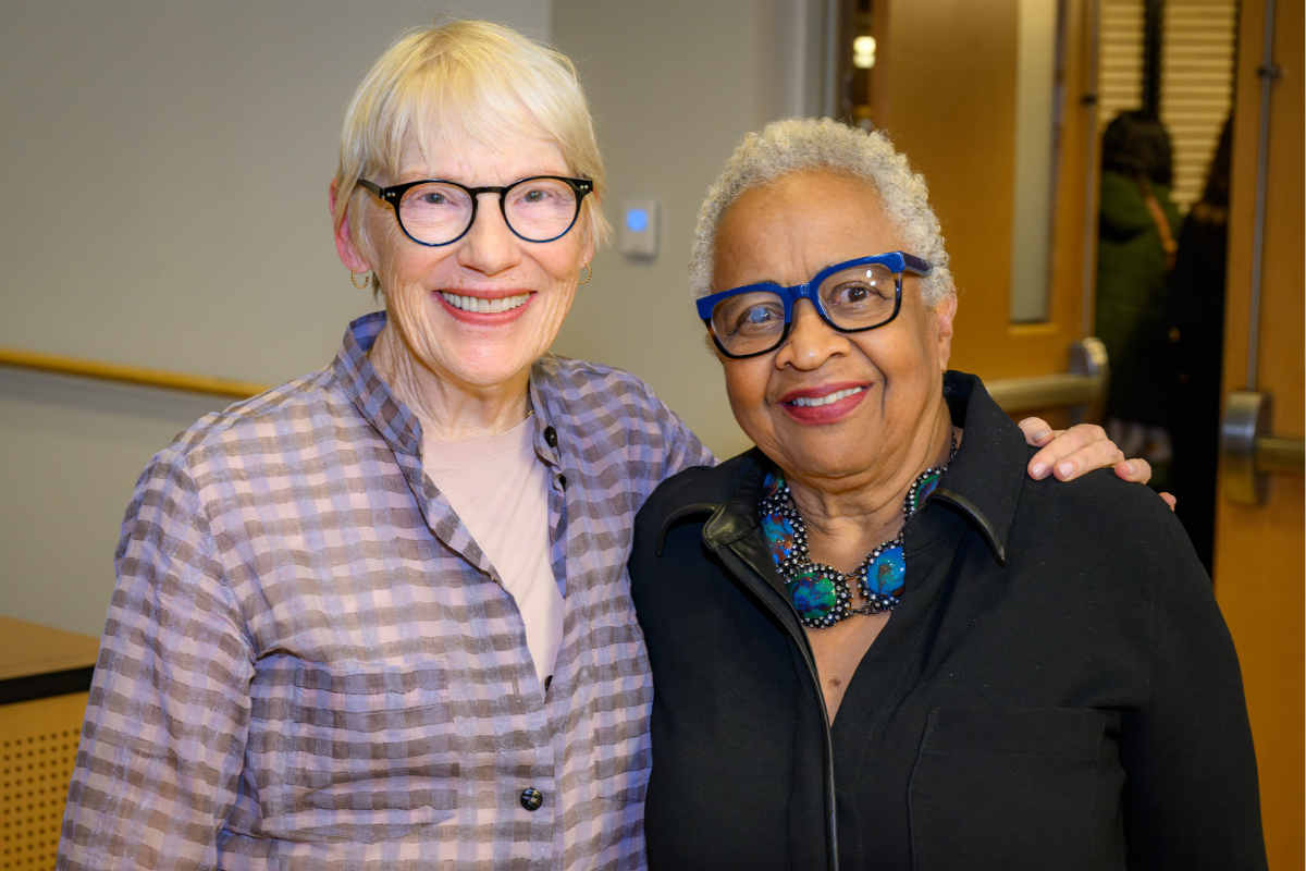 Sally Wolf ’80 (left) and Professor Margaret Burnham
