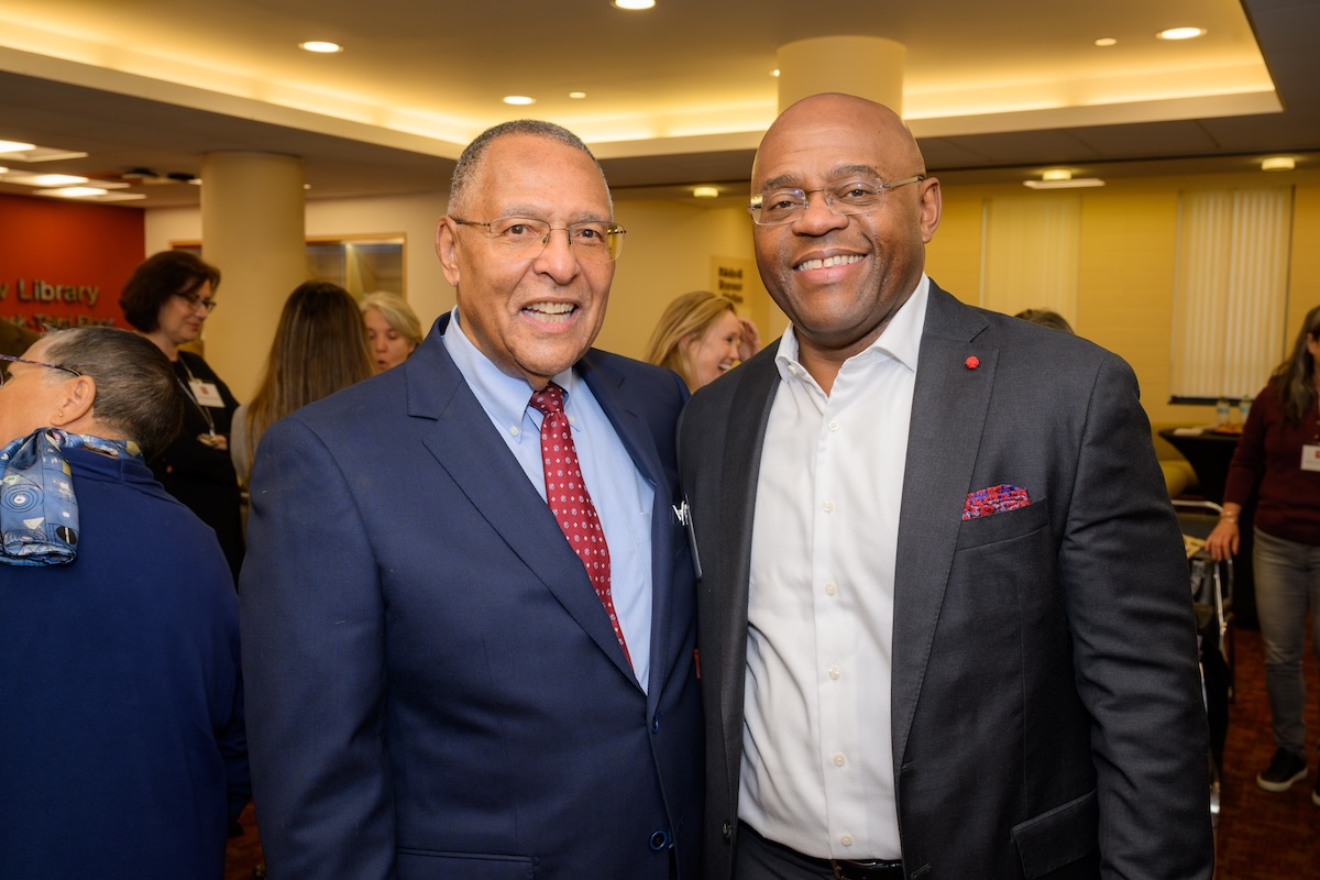 Roderick Ireland, former chief justice of the Massachusetts Supreme Judicial Court (left), and The Honorable William “Mo” Cowan ’94.