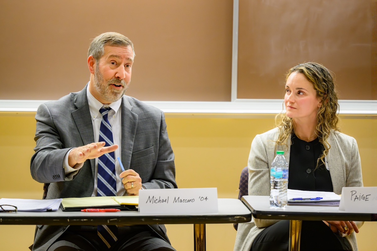 Michael Maccaro ’04 (left) and Paige McKissock ’13